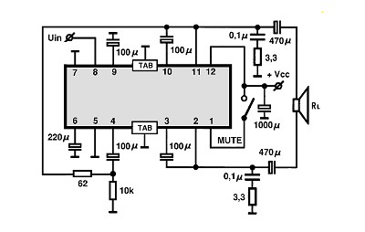 LA4557 BTL circuito eletronico